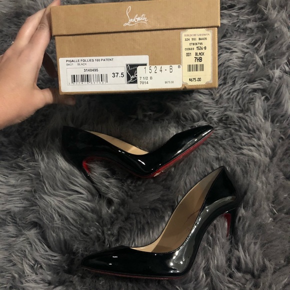 Christian Louboutin pigalles 100 Black Patent - Picture 7 of 8